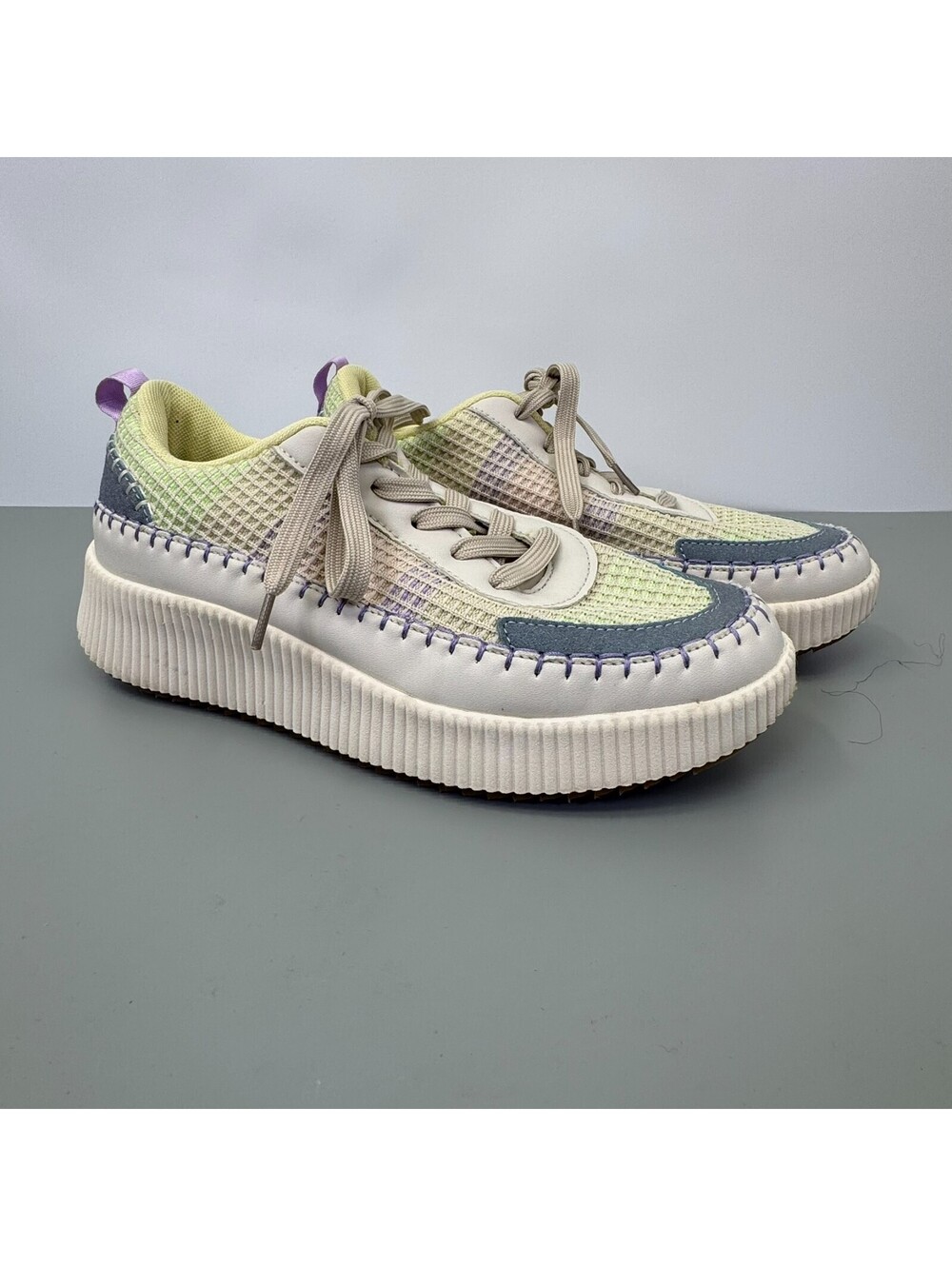 Nicole Miller Women’s Size 10 Multicolor Knit Platform Lace Up Sneakers Shoes
